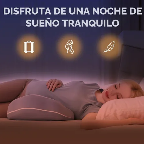 Vista 2 de Chilling Home Almohada portátil de espuma viscoelástica para embarazo, almohada corporal de maternidad para dormir, almohada multifuncional de cuña