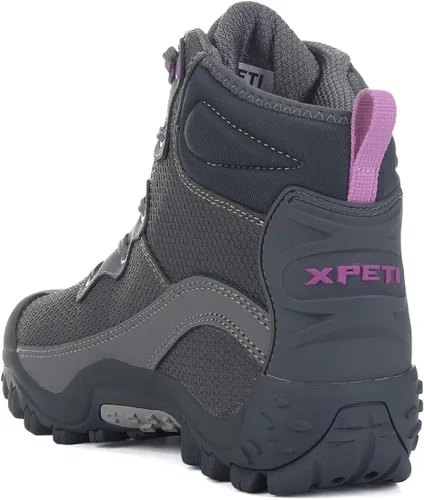 Vista 4 de Skenary Dimo Botas de senderismo para mujer, zapatos de caminar impermeables mediados