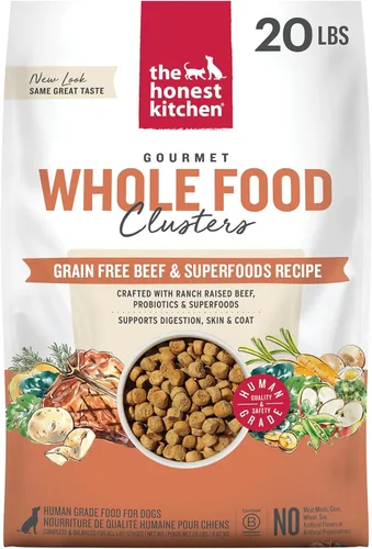 Vista 10 de The Honest Kitchen racimos de alimentos enteros libres de granos de carne de res alimento seco para perros, 1 libra