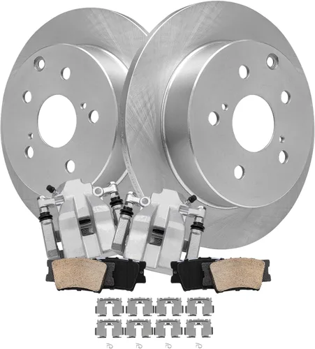 Vista 27 de Detroit Axle - Juego de 6 piezas de rotores de disco de freno delantero + pastillas de freno cerámicas de repuesto para Land Rover LR3 Range Rover