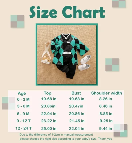 Vista 4 de Disfraz de bebé niño ropa de anime para recién nacido cosplay Demon Slayer