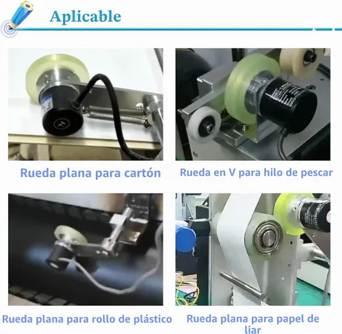 Vista 4 de Medidor digital de longitud de cable con rueda de ranura en U, herramienta de medición de longitud de cable multiunidad para línea de pesca e hilo
