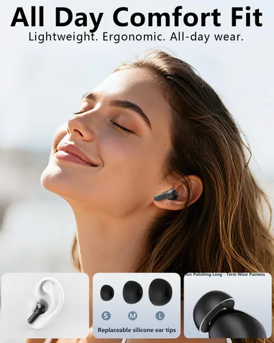 Vista 7 de Auriculares inalámbricos con cancelación activa de ruido, batería de larga duración de 140 horas Bluetooth 5.4, emparejamiento multidispositivo
