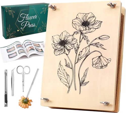 Vista 11 de Aboofx Creativity - Kit de arte de flores prensadas para niños, kit de prensa de flores pequeñas para manualidades de flores prensadas y prensado