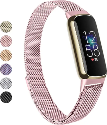 Vista 9 de Vanjua Correa de metal compatible con Fitbit Luxe, correa de repuesto ajustable de malla de acero inoxidable para Fitbit Luxe/Luxe edición especial