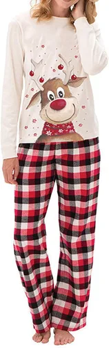 Vista 2 de Conjuntos de pijamas familiares de Navidad. Juego de pijamas iguales para bebes, adultos y niños, ropa de dormir de Navidad, juegos de pijamas