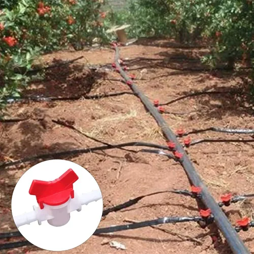 Vista 3 de Válvula de bola de púas de manguera de 1/2 pulgada para riego por goteo y acuarios (paquete de 2)