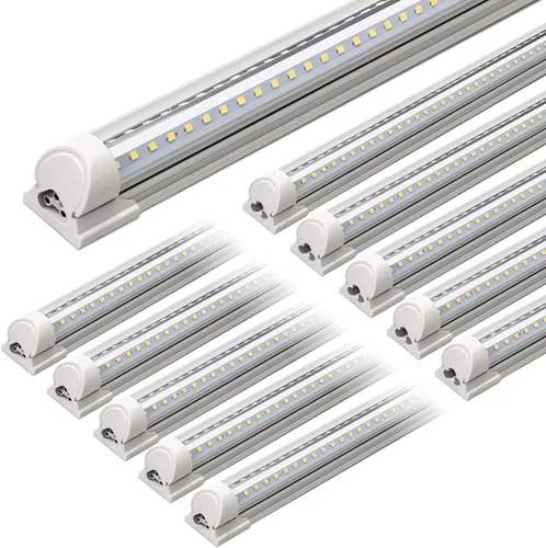 Vista 21 de Barrina T8 Luz LED para Taller 4 Pies, 40W 5500LM 5000K, Cubierta Transparente, Luces de Techo para Garaje, Lámpara LED en Forma de V, Luces