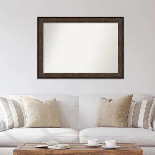 Vista 54 de Amanti Art Espejo de pared personalizado no biselado (25 x 25 pulgadas), marco de bronce acentuado, varios tamaños personalizados, espejo de baño