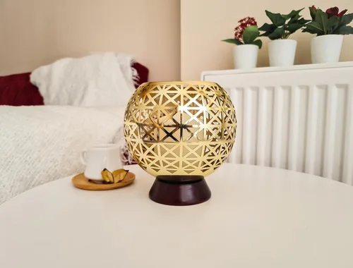 Vista 2 de Portavelas OShadow (lanzador de sombras con patrones únicos), portavelas marroquíes para decoración de mesa de centro de mesa y candelabro, soporte