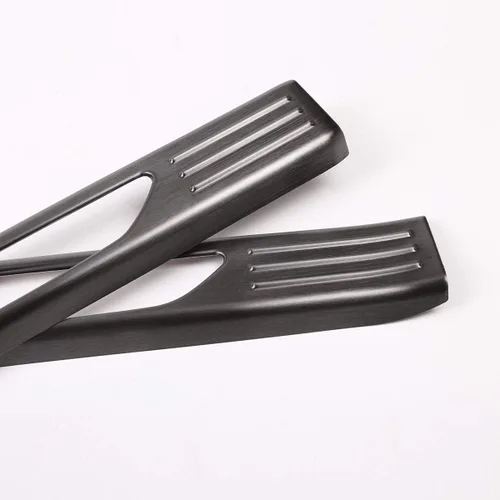 Vista 5 de 304 acero inoxidable interior umbral de la puerta Scuff Plate Guards Trim 4 unids para Jaguar E-PACE 2018 2019 Auto Accesorios (negro)