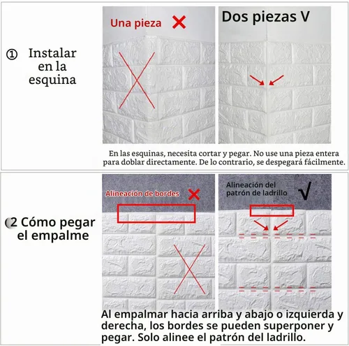 Vista 5 de MYOYAY - 10 paneles de pared 3D para despegar y pegar, 27.5 x 30.3 pulgadas (en suma, 57 pies cuadrados), papel tapiz de ladrillo blanco, paneles