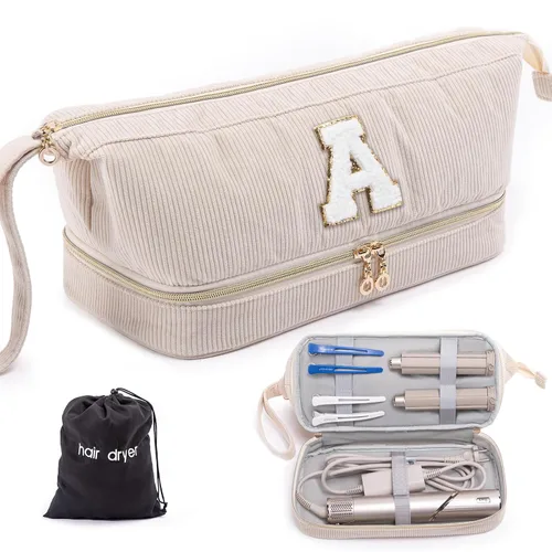 Vista 25 de Shark FlexStyle/SmoothStyle - Estuche para secador de pelo personalizado, organizador de viaje de doble capa con bolsa de secador de pelo, secadora