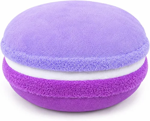Vista 8 de Almohada decorativa redonda de plush con forma de macarrón ChezMax, de 14.5 pulgadas