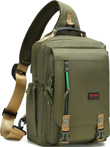 Vista 10 de Mochilas de hombro tipo bandolera NICGID, mochilas para pecho y hombro, mochilas para laptop de 12.5'' 13.3'' 14.1'' 15.6'', mochila crossbody tipo