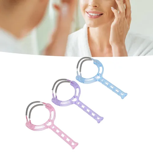 Vista 5 de 3 unidades de removedor de vello facial manual de primavera, depilación facial de mano para mujeres, ceja, barbilla, mejilla, bigote, labio superior