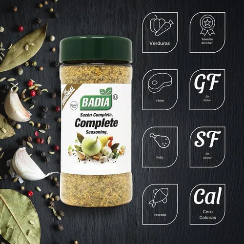 Vista 3 de Badia Condimento completo, 6 onzas – Mezcla de especias multiusos de ajo, cebolla, sal, pimienta, hierbas y especias – Savory Signature Blend