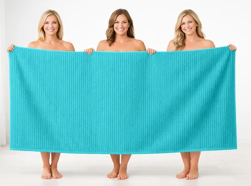Vista 4 de DAN RIVER Paquete de 2 sábanas de baño de 35x70 pulgadas, sábanas de baño jumbo acanaladas para adultos, toallas grandes gruesas y absorbentes