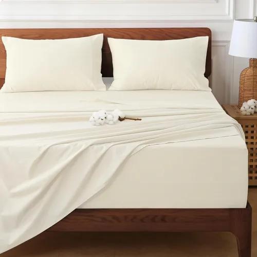 Vista 10 de Juego de sábanas HYPREST de bolsillo extra profundo tamaño Queen, se adapta a colchones de 18"-24" de profundidad - Juego de sábanas Queen 100% Rosa