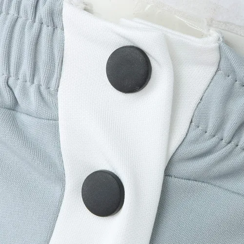 Vista 6 de Pantalones de deporte sueltos para hombre, con botones a presión, pierna abierta, baloncesto, deportes, cirugía, pantalones holgados con bolsillo