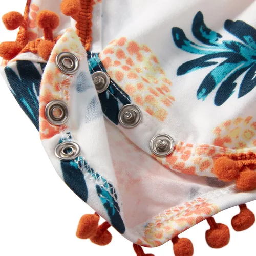 Vista 5 de Bustyle - Body de manga larga para bebé recién nacido, diseño floral, con diadema