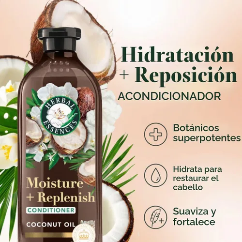 Vista 4 de Herbal Essences Acondicionador para cabello teñido, leche de coco BioRenew, 13.5 onzas líquidas (paquete de 2)