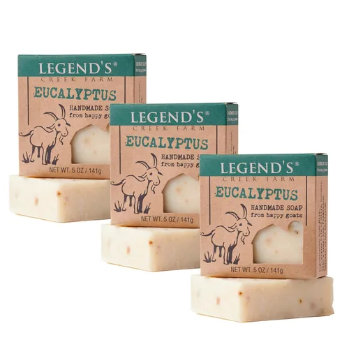 Vista 28 de Legend's Creek Farm Goat Milk Soap - Barra de jabón hidratante limpiadora para manos y cuerpo, espuma cremosa de 5 onzas, jabón natural nutritivo