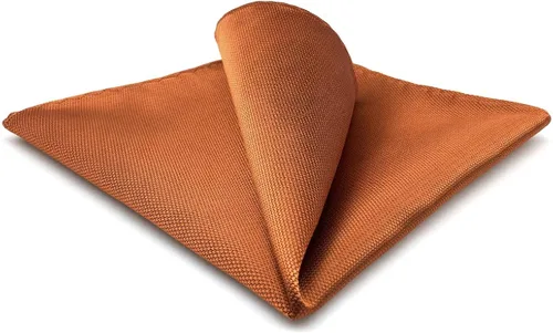 Vista 4 de SW SHLAX WING Corbata de boda para hombres Corbata y gemelos naranja calabaza extra larga