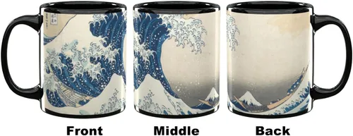 Vista 2 de Great Wave Off Kanagawa - Taza de café (11 onzas), color negro