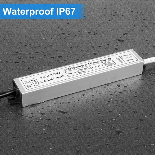 Vista 5 de inShareplus Fuente de alimentación LED de 12 V, 30 W IP67 controlador impermeable para exteriores, CA 110-260 V a CC 12 V 2.5 A transformador
