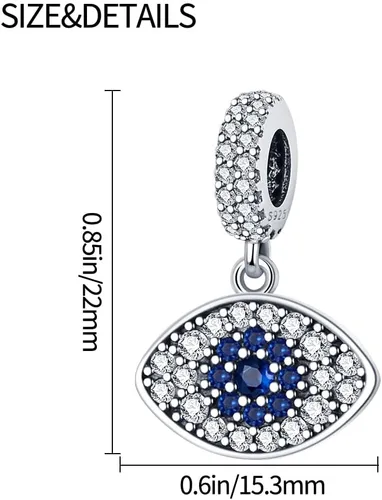 Vista 4 de Pandach Dijes de plata de ley 925 para pulsera y collar, colgante con piedras de circonita cúbica 5A, cuentas de joyería, regalos para mujeres
