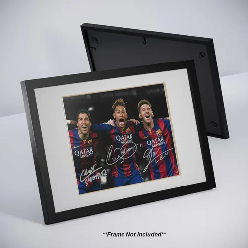 Vista 3 de Ikonic Fotohaus Lionel Messi Neymar Jr Luis Suárez con foto firmada y autógrafo, arte de pared para decoración del hogar