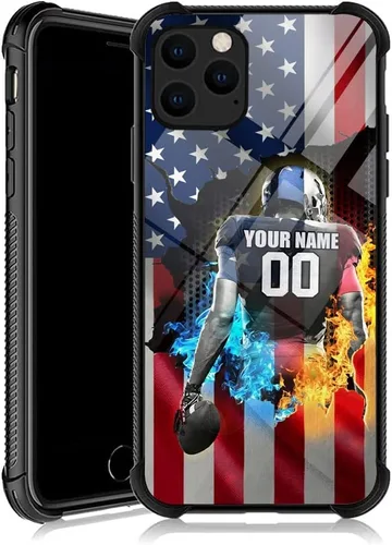 Vista 8 de DJSOK Funda personalizada con nombre de la bandera de Estados Unidos para Apple iPhone 14 Pro Max PLUS/13 12 11 Mini/Xs X Xr/7 8 Plus SE2 2020