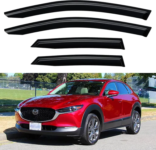 Vista 184 de YQAUTEC - Viseras para ventana, protectores contra la lluvia, compatibles con Subaru WRX 2015-2021, deflectores de viento para ventanas, viseras