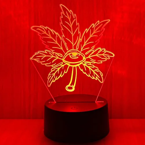 Vista 2 de 420 hojas 3D LED lámpara de mesa luz nocturna ilusión visual óptica decoración del hogar iluminación