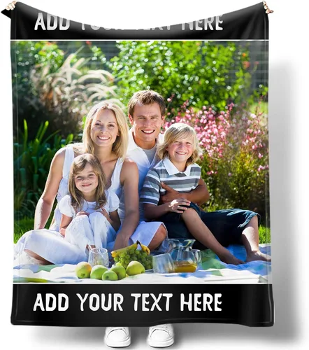 Vista 16 de Mantas personalizadas con fotos para mujeres y hombres, regalos de cumpleaños conmemorativos, manta personalizada de franela suave con mis propias