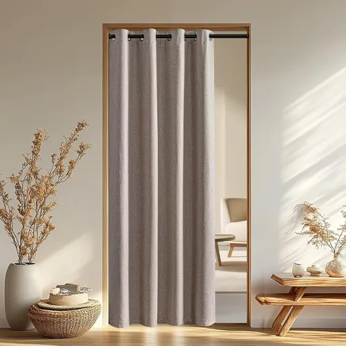 Vista 61 de IGEMAEVE Cortinas opacas para dormitorio con ojales, beige, 52 pulgadas