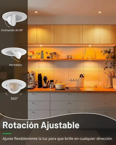 Vista 2 de zouzai Mini luz LED de cardán ajustable de 2 pulgadas, 5CCT seleccionable, rotación de 360° e inclinación de 90° para iluminación precisa Blanco