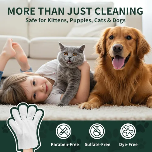 Vista 7 de 50 toallitas para guantes de mascotas para perros y gatos