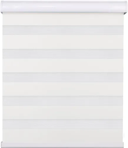 Vista 14 de Yin Yang Persianas opacas inalámbricas de cebra, diseño de cebra, color albaricoque, de doble capa, de tela transparente, horizontal, con protección