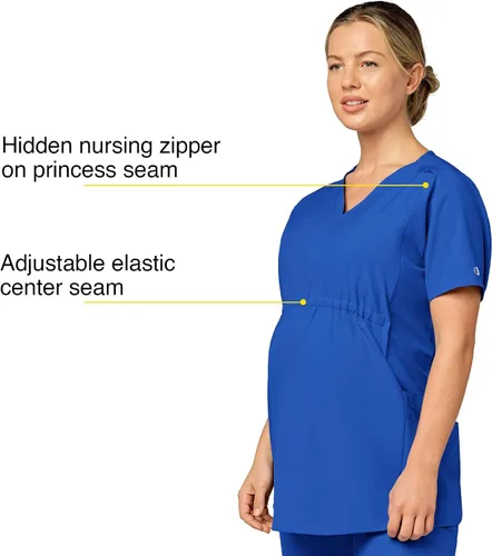 Vista 2 de Camiseta de maternidad con cuello en V para mujer