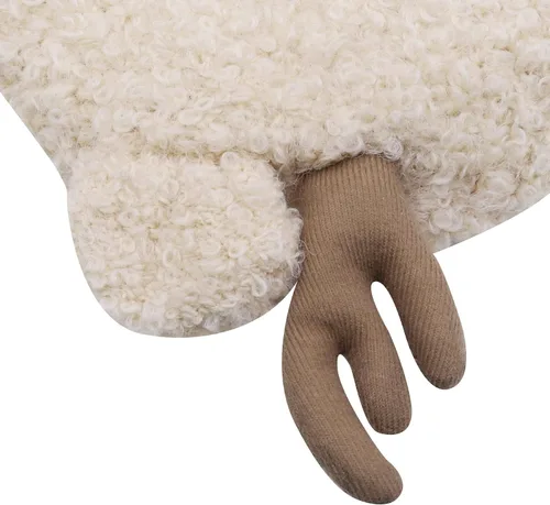 Vista 8 de MOSSTYUS Gorro de invierno con diseño de alce de reno cálido, gorro de punto de cornamenta de Navidad, gorro de calavera de esquí para mujeres