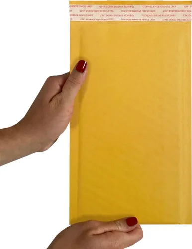 Vista 6 de 100 sobres de papel kraft con burbujas de 5 x 10 pulgadas – #00 bolsas acolchadas autosellantes