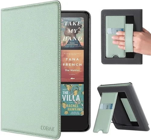 Vista 21 de CoBak Funda con soporte para Kindle Paperwhite - Funda de piel sintética duradera con función de apagado y encendido automático, ranura