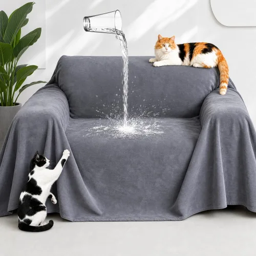 Vista 9 de Protector de muebles contra arañazos para gatos, antideslizante, impermeable, para mantener alejados a los gatos, protectores de sofá aptos