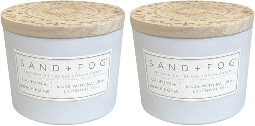 Vista 10 de Sand + Fog Vela perfumada – California Beach House – Aromas y tamaños adicionales – Mecha 100% algodón sin plomo – Velas de lujo para ambientar