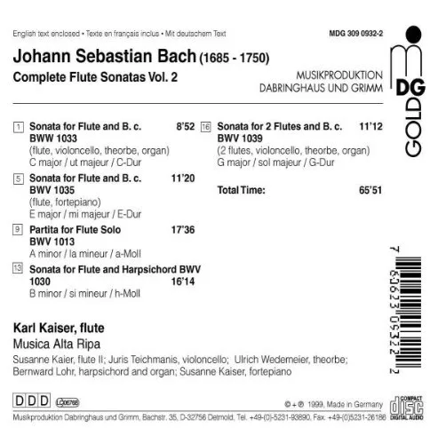 Vista 2 de Bach Complete Flute Sonatas, Vol. 2