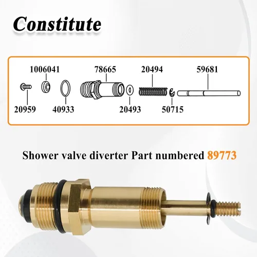 Vista 5 de 89773 Kit de desviador para pieza de cartucho de válvula de ducha, kit de reparación de válvulas, latón