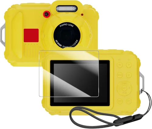 Vista 10 de Funda protectora de silicona para cámaras digitales Kodak Pixpro wpz2, con protector de pantalla y cordón, para accesorios Kodak Pixpro wpz2 - Negro