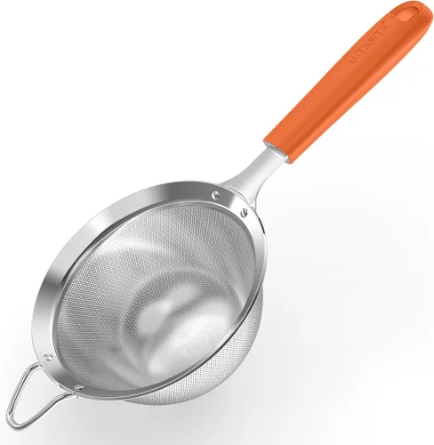 Vista 18 de U-Taste Colador de Malla Fina Pequeño: Acero Inoxidable 18/8 de 3.35 pulgadas, Tamiz de Cocina para Alimentos de 30 Mallas con Mango de Silicona